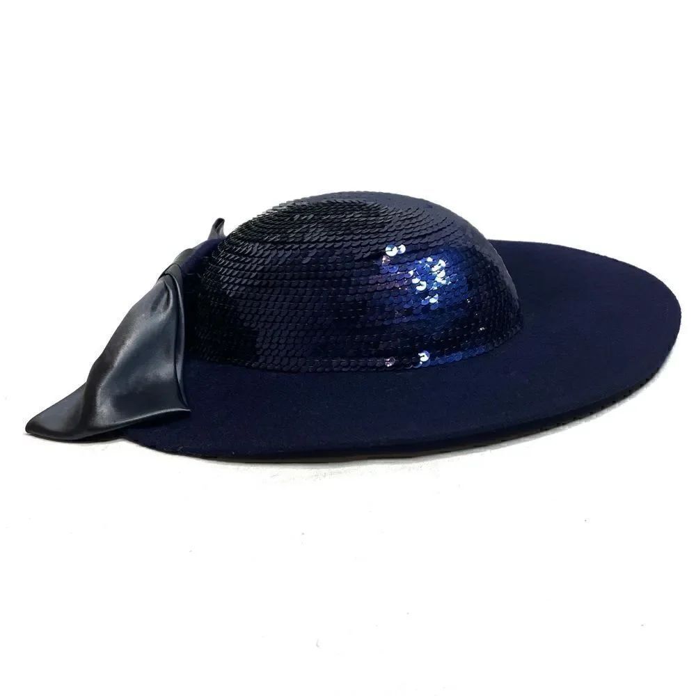Lancaster vintage wool and sequin hat with back bow
